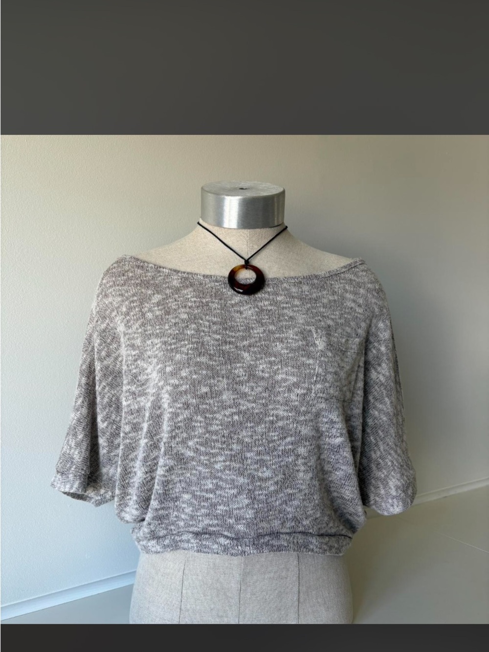 dELiA*s Gray Marled Off-Shoulder Knit Sweater